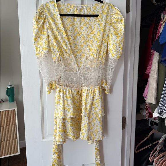 For Love And Lemons Yellow and White Floral Dress - Picture 1 of 4